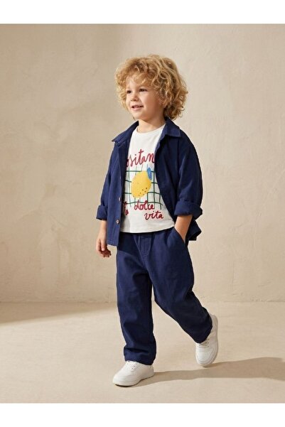 Mireya Kids Bayramlik Erkek Çocuk Elegant Patterned Linen 3-Piece Set