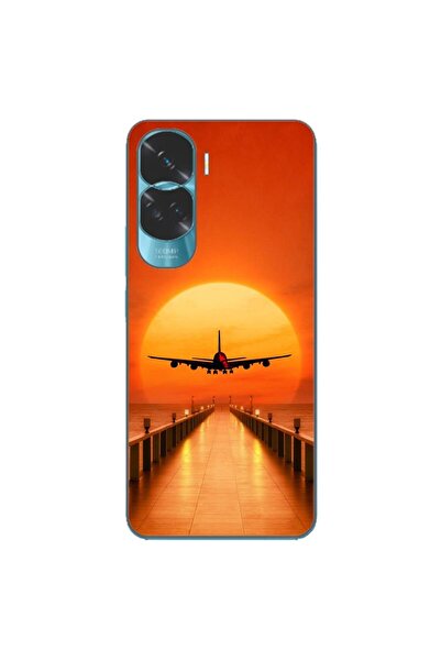 OEM Husa compatibila cu Honor 90 Lite 5G Silicon Gel Tpu Model Airplane Sunset