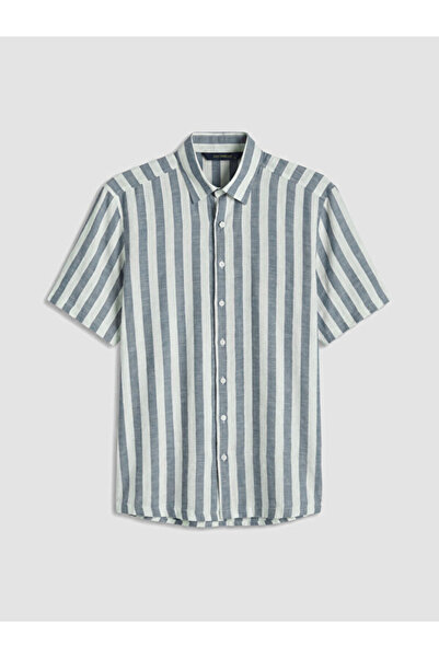 LC Waikiki Standard Fit Striped Linen Blend Men's Shirt from Uzg Store for St...