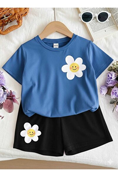 NC Nicee Clothes Summer Children's T-Shirt Shorts Unisex (Daisy Print)
