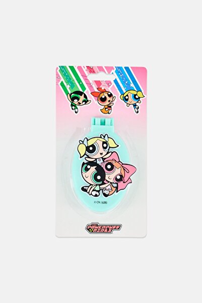 The Powerpuff Girls فرشاة شعر قابلة للطي مع مرآة، باللون الفيروزي