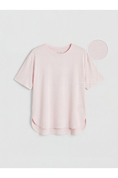LC Waikiki Pink Crew Neck Oversize Women's Sports T-Shirt from Güli̇s Gi̇yi̇m