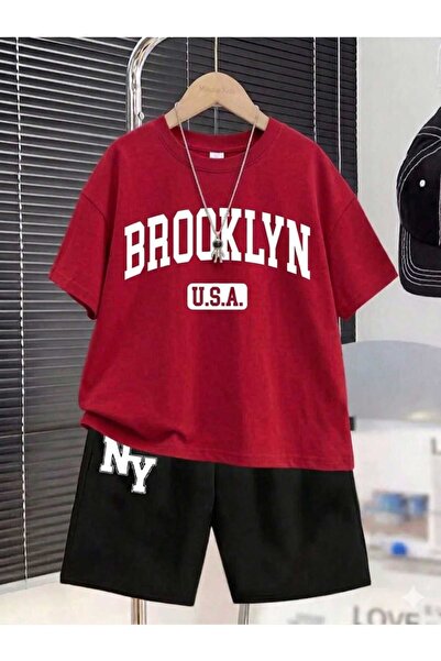 NC Nicee Clothes Summer Children's T-Shirt Shorts Unisex (Brooklyn Usa White ...