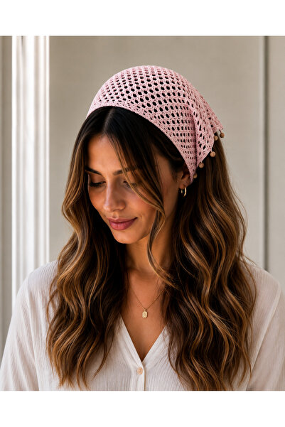 MAVEA Knitted Beaded Hair Bandana