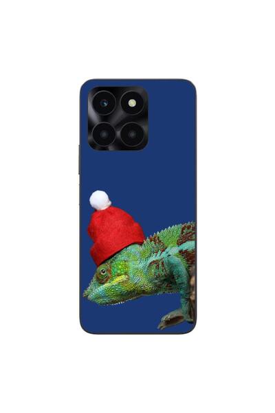 OEM Калъф, съвместим с Honor X6a, силиконов гел TPU, коледен десен хамелеон