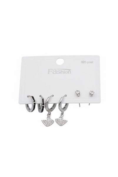 Ethab Ticaret Glb-Stl41414 Multiple Swan Earrings - Silver