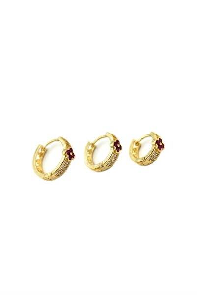 atastore2017 Triple hoop earrings - pink