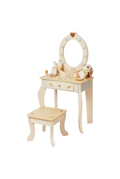 Milly Mally Măsuță de machiaj pentru copii Elly, oglindă LED și accesorii, bej
