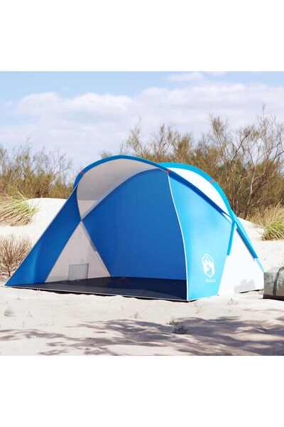 vidaxl Cort de plaja 2 persoane pop-up albastru azur, rezistent la apa
