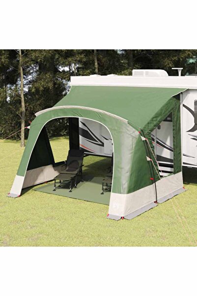 vidaxl Cort Caravana 5-Persoane cu acoperis Verde 410 x 275 x 245 cm