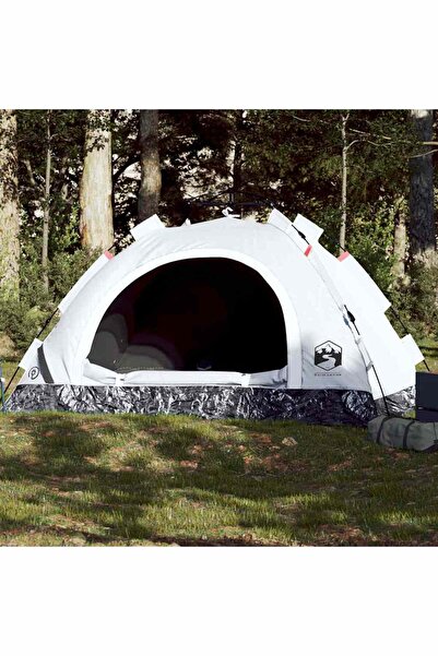 vidaxl 4-person camping tent, opaque white, quick set-up, fabric