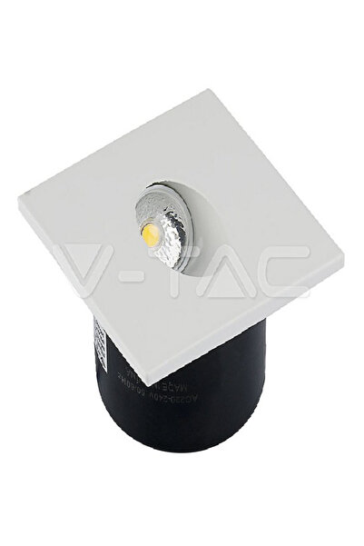V-TAC Europe Ltd. V-TAC 3W Recessed LED Step Light, White Light (4000K), Squa...