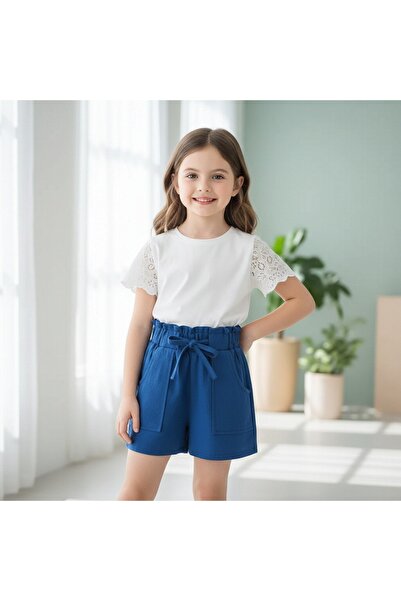 OEM Girls' shorts, made of linen, casual style, B013