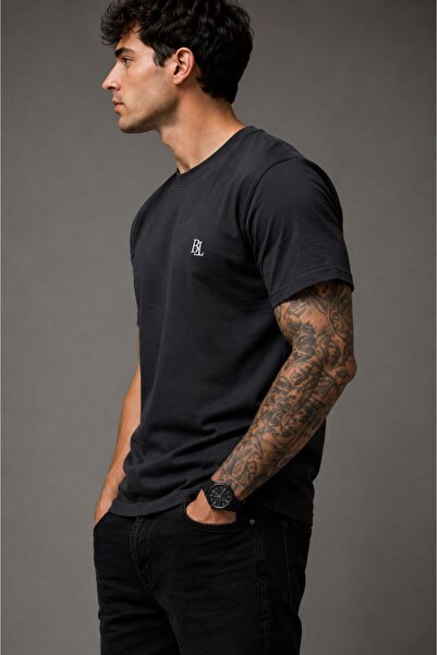 Erkek SİYAH Basic Premium T-Shirt Bayram Koleksiyonu