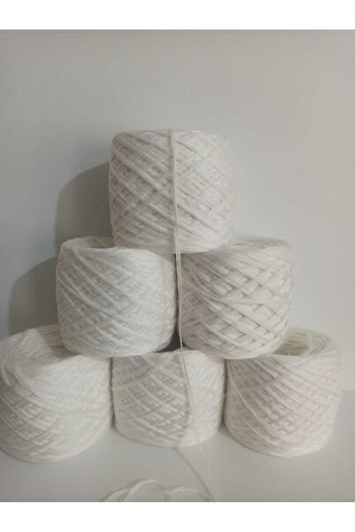 İPEK YÜN İPLİK DÜNYASI Viscon Mercerized Cotton Knitting Yarn (White) 100Gr