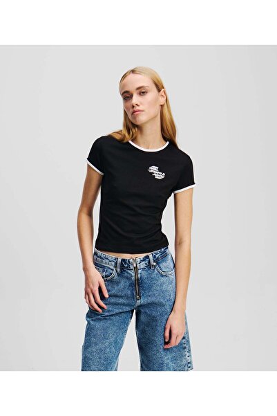 KARL LAGERFELD JEANS βασικό μαύρο μπλουζάκι
