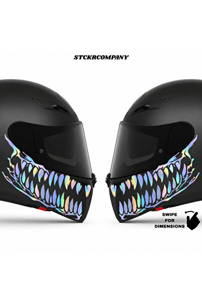 STCKRCO Tooth Diş Kask Stickerı | Motor Sticker | Kask Yanı Sticker | Ruroc K...