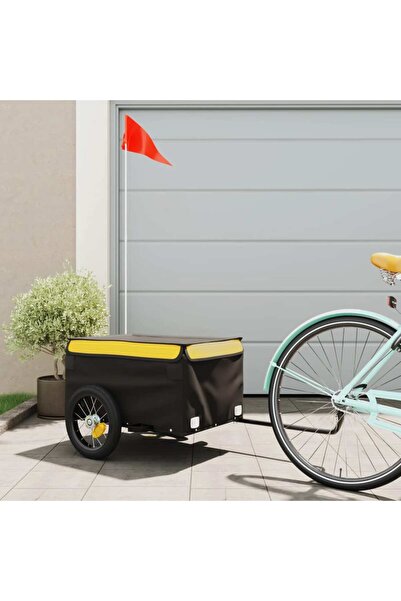 vidaxl Bicycle trailer, black and yellow, 30 kg, iron