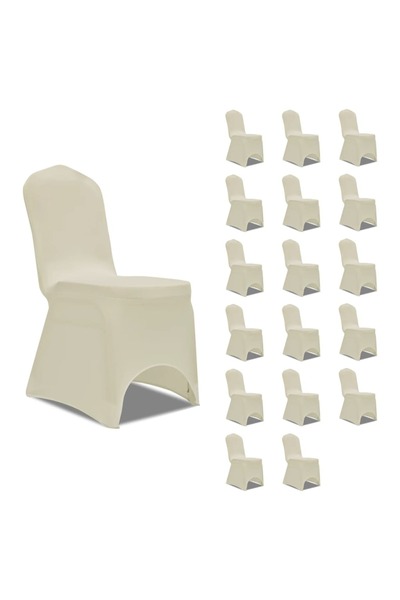 vidaxl Huse elastice pentru scaun, 18 buc., crem