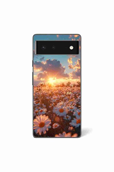 OEM Husa compatibila cu Google Pixel 6 Silicon Gel Tpu Model Rasarit cu Flori
