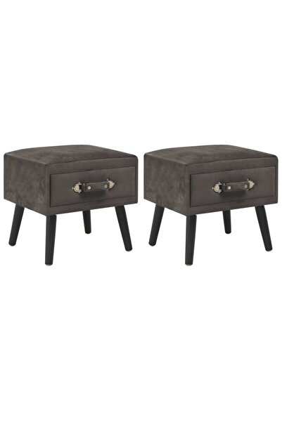 vidaxl Bedside tables, 2 pcs., grey, 40 x 35 x 40 cm, Velvet