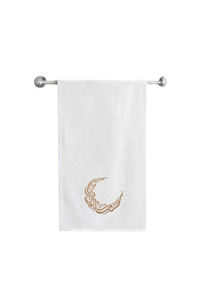 BYFT Iris Embroidered Bath Towel 70 x 140 Cm 600 GSM Soft Absorbent White Cot...