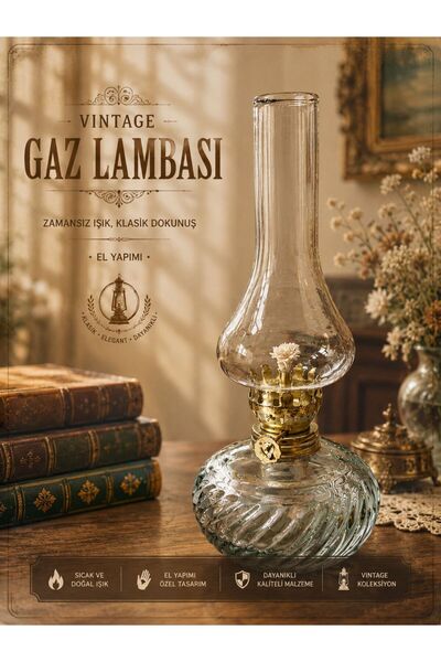 NEXVORİA Nostaljik Cam Gaz Lambası