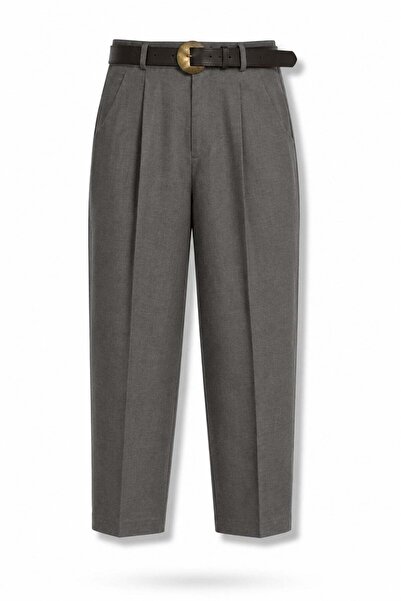 5in1Canpolat Khaki Belted Linen Blend Trousers 51374
