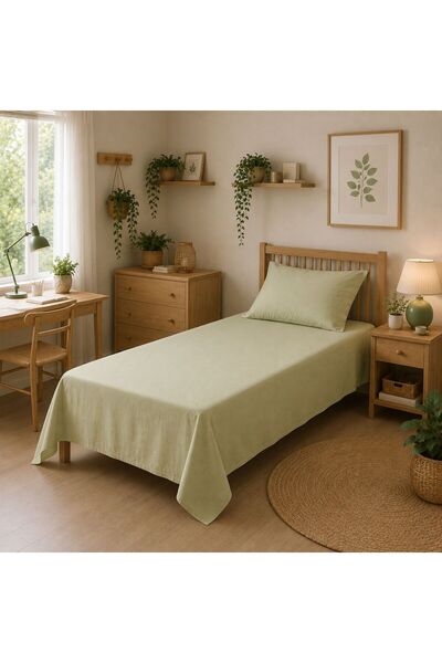 MundoLindo Single Non-Elastic Sheet Set 100% Cotton 160X240 cm Pillowcase Inc...