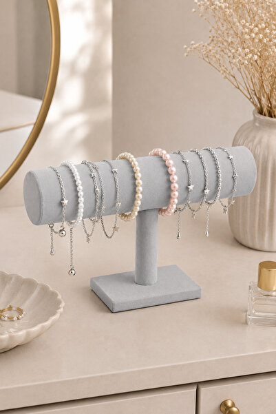 inteleven Suede Jewelry and Bracelet Stand Organizer 23X17 cm