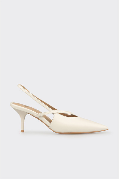 Elle Shoes Beyaz Deri Kadın Klasik Topuklu Ayakkabı