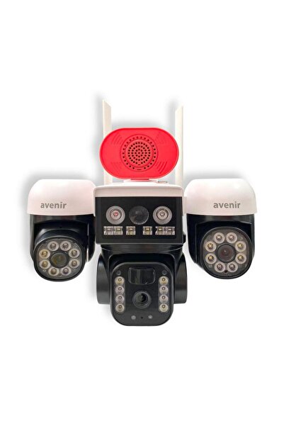 AVENİR AV-S264W Beyaz 3 Kameralı 6MP Güneş Panelli Solar Wifi PTZ Kamera