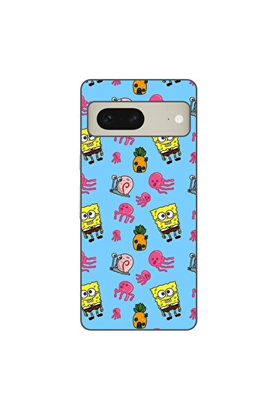 OEM Husa compatibila cu Google Pixel 7 Silicon Gel Tpu Model Spongebob Pattern