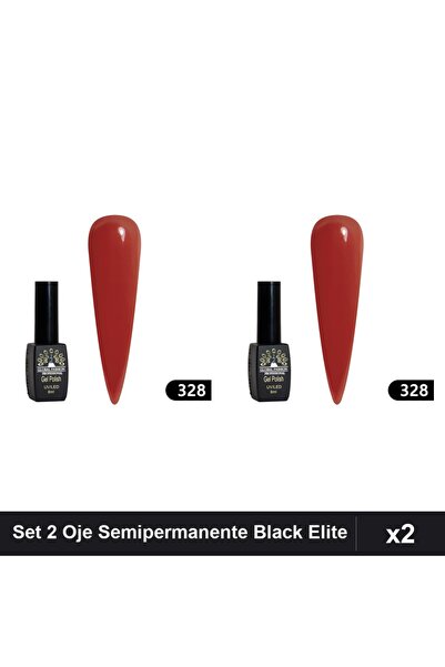 global fashion Set 2 Oje Semipermanente Black Elite 8ml, Manichiura UV/LED,