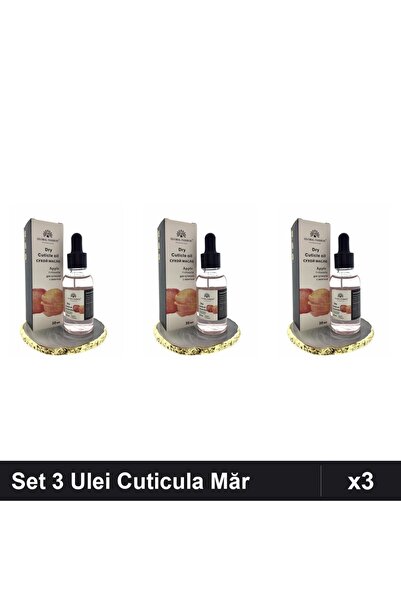 global fashion Set 3 Ulei Cuticula cu Pipeta, Aroma Măr 30ml, Îngrijire Unghi...