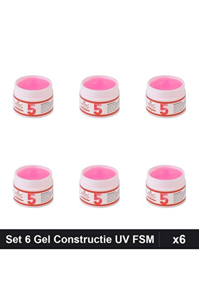 FSM Set 6 Gel Constructie UV LED 15g, Builder Gel Sculpting, Manichiura Profe...