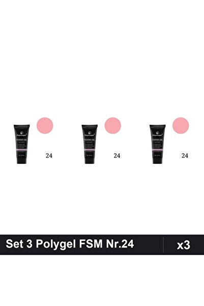 FSM Set 3 Polygel 30ml Nr.24, Gel Constructor Unghii, Manichiura UV/LED