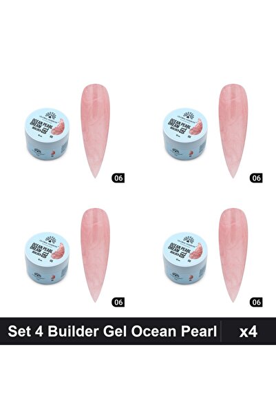 global fashion Set 4 Builder Gel Ocean Pearl Dream 15g, Constructie Unghii Ge...