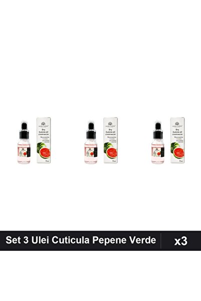 global fashion Set 3 Uleiuri Cuticula cu Pipeta, Aroma Pepene Verde 15ml, Ing...