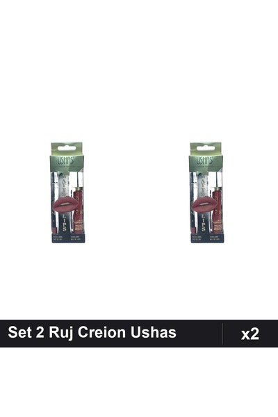 TLM Set 2 Ruj + Creion Ushas nr 18, Buze Makeup, Culoare Intens