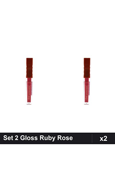 Ruby Rose Set 2 Gloss Shimmer 06, Colored Lip Gloss, Professional Makeup