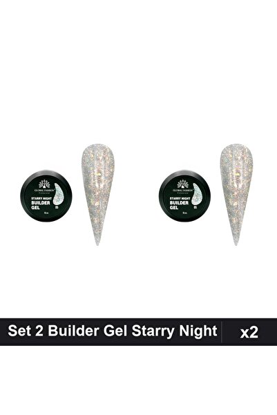 global fashion Set 2 Builder Gel Starry Night Nr.05 15g, Constructie Unghii G...