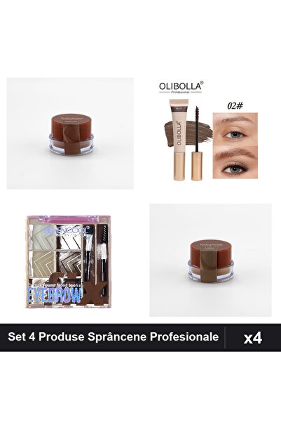 Ruby Rose Set 4 Produse Sprâncene Gel + Rimel + Fard SevenCool, Nuante Medium...