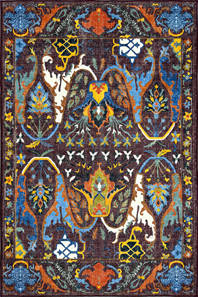 kilim home Modern Antik Desenli Kırmızı ve Turkuaz Detaylı Şark Köşesi Dekor ...