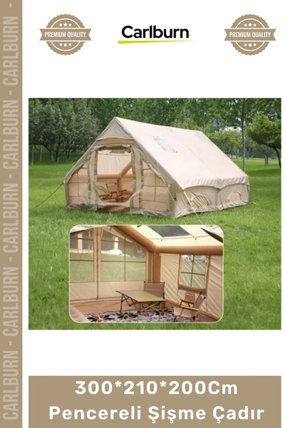 Carlburn #Çadır Lüks Geniş Kamp 6 Kişilik 4 Mevsim 2 Kapılı Tavan 300*210*200...