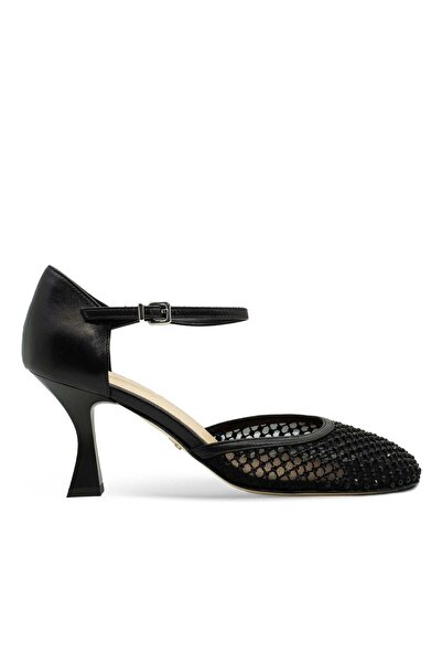 Vario File Detailed Stoned Heeled Shoes 396 Nappa Nero (Black)