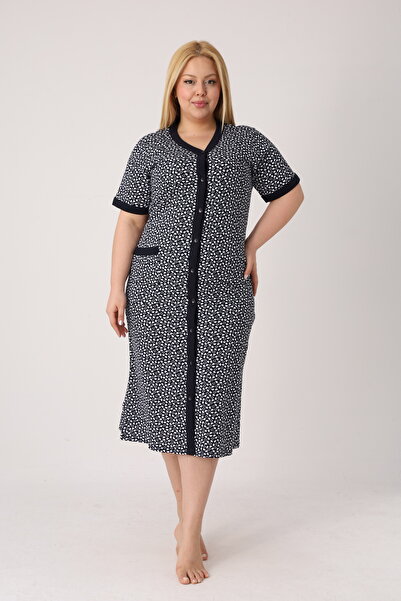 ROMEO LİFE Women's Plus Size 100% Cotton Combed Fabric Buttoned Summer Dress ...