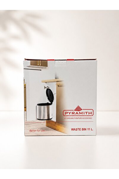 Pyramith P9151 Kapağa Monte Paslanmaz Çöp Kovası 11Litre