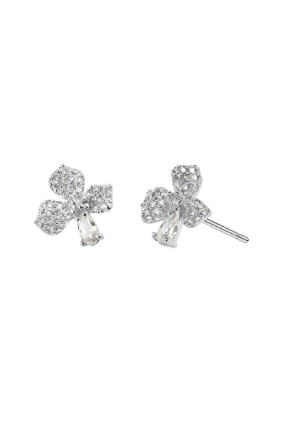Lisa&Co. Cercei Argint Paved Orchid Argint placat cu rodiu / Zircon / Alb