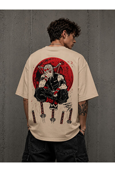 Nulivez Demon Slayer Tengen Uzui Oversize Unisex T-Shirt - Anime Printed Kime...